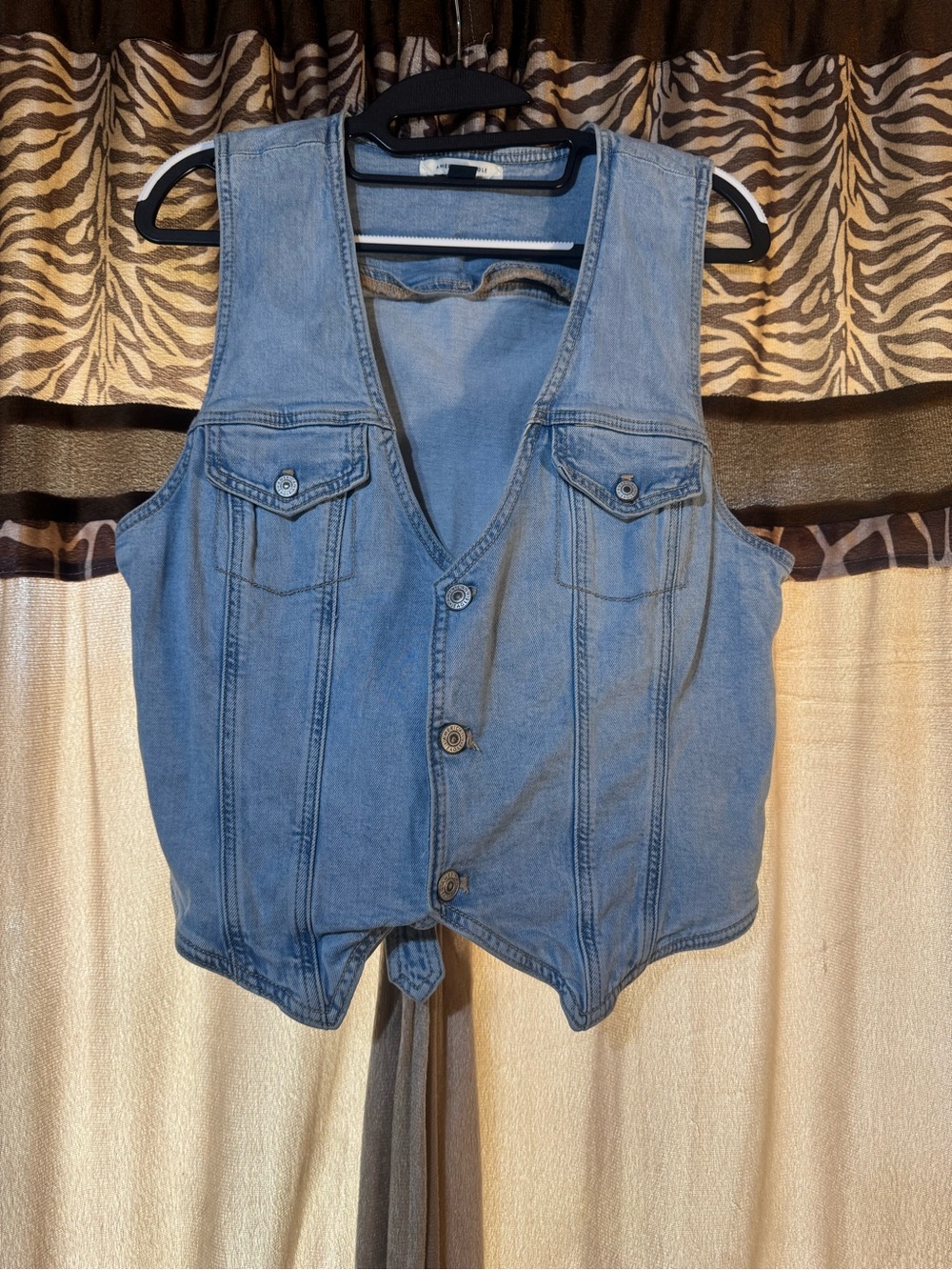 American Eagle Outfitters Light Blue Denim Vest